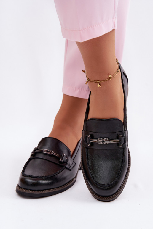 sieviešu mokasīni Āda Vinceza 18132 melnas krāsas