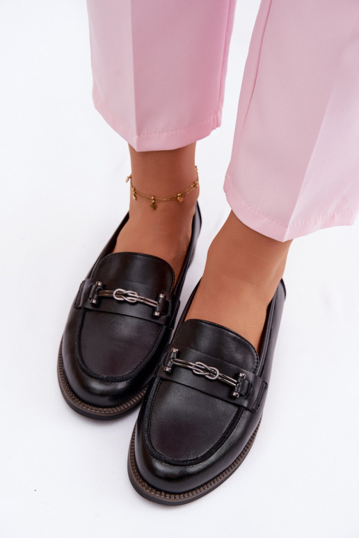 sieviešu mokasīni Āda Vinceza 18132 melnas krāsas