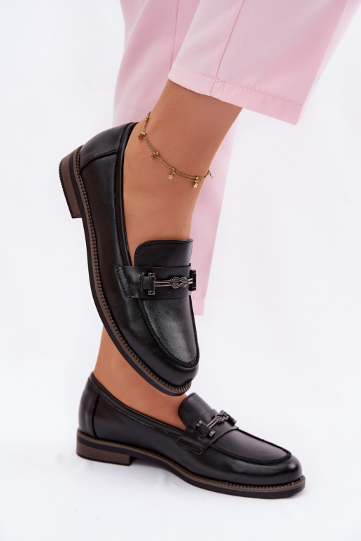 sieviešu mokasīni Āda Vinceza 18132 melnas krāsas