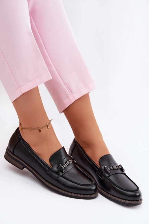 sieviešu mokasīni Āda Vinceza 18132 melnas krāsas