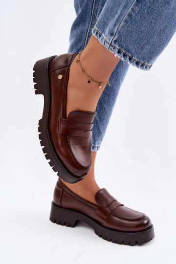 Āda sieviešu mokasīni Vinceza 18125 brūnas krāsas