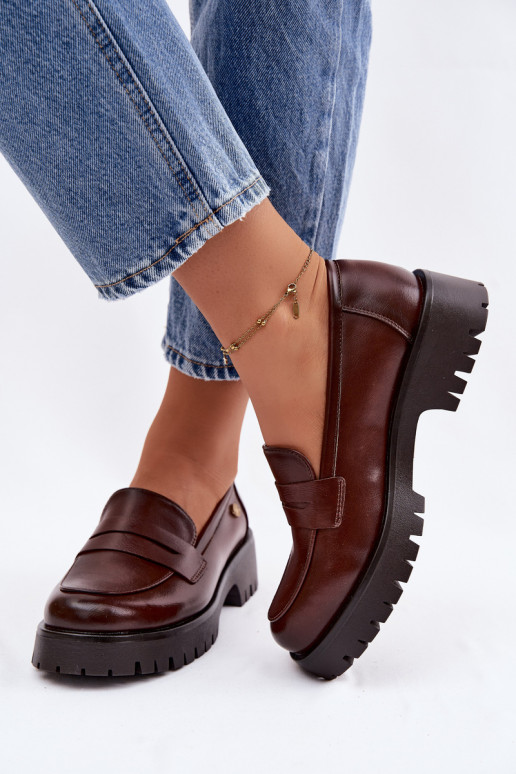 Āda sieviešu mokasīni Vinceza 18125 brūnas krāsas