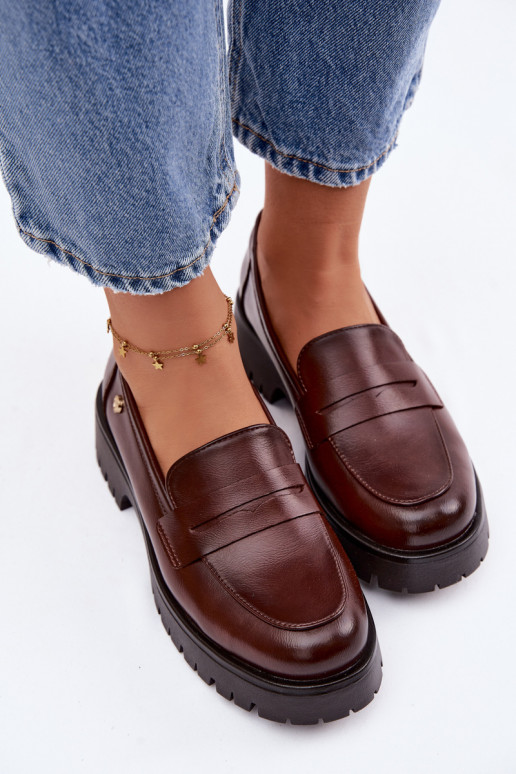 Āda sieviešu mokasīni Vinceza 18125 brūnas krāsas