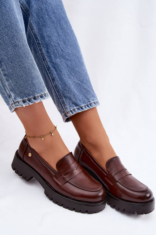 Āda sieviešu mokasīni Vinceza 18125 brūnas krāsas