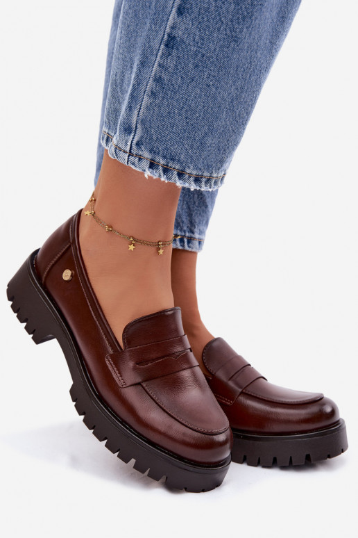 Āda sieviešu mokasīni Vinceza 18125 brūnas krāsas