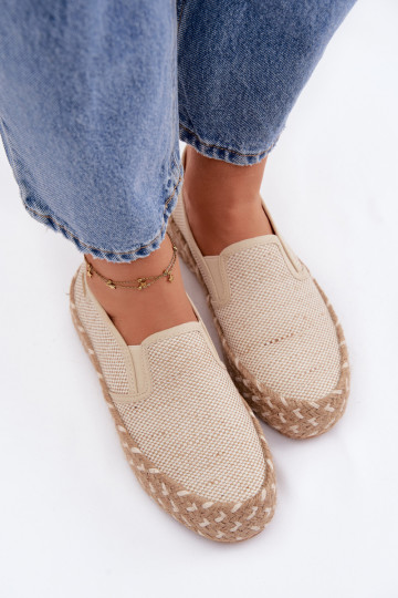 Espadrilles ar platformu Lee Cooper LCIN-26-31-4332 smilšu krāsā
