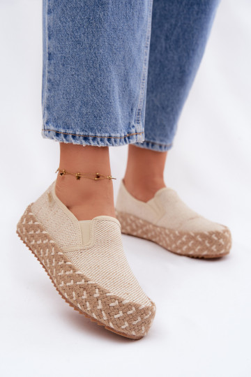 Espadrilles ar platformu Lee Cooper LCIN-26-31-4332 smilšu krāsā 2
