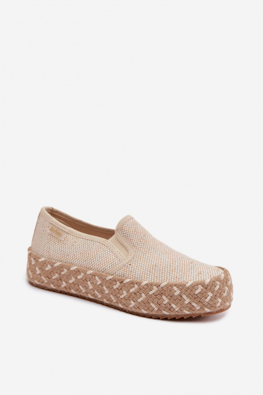 Espadrilles ar platformu Ar bizi Lee Cooper LCIN-26-31-4332 smilšu krāsas