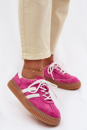 zamšādas Sneakers modeļa apavi Sieviešu ar platformu rozā krāsas Tā irrisae 2