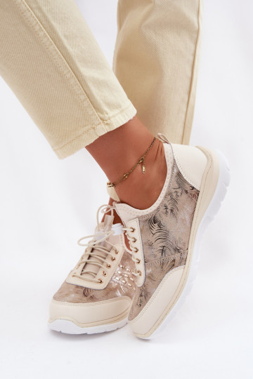 Rakstaina Āda apavi Sieviešu D&A GR61-5990 smilšu krāsas 2