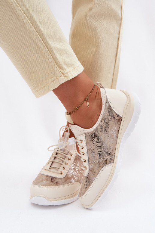 Rakstaina Āda apavi Sieviešu D&A GR61-5990 smilšu krāsas