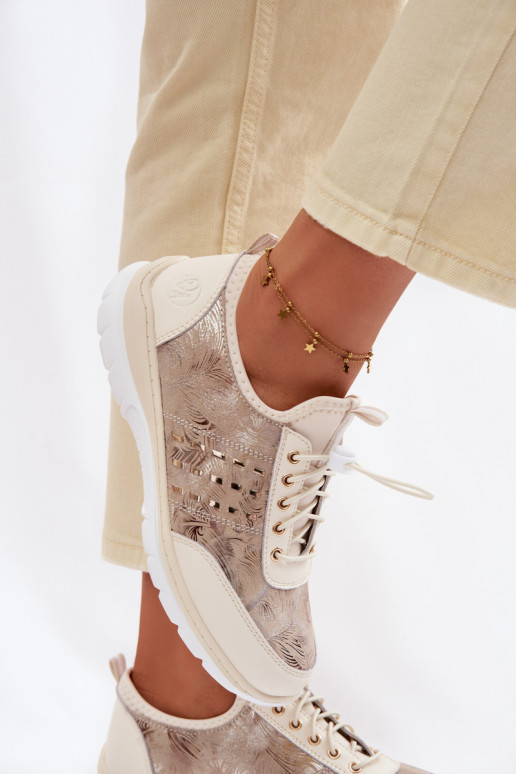 Rakstaina Āda apavi Sieviešu D&A GR61-5990 smilšu krāsas