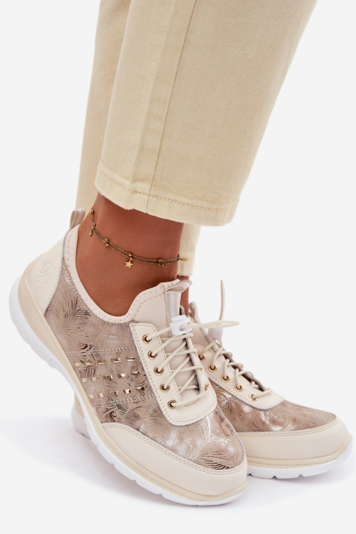 Rakstaina Āda apavi Sieviešu D&A GR61-5990 smilšu krāsas