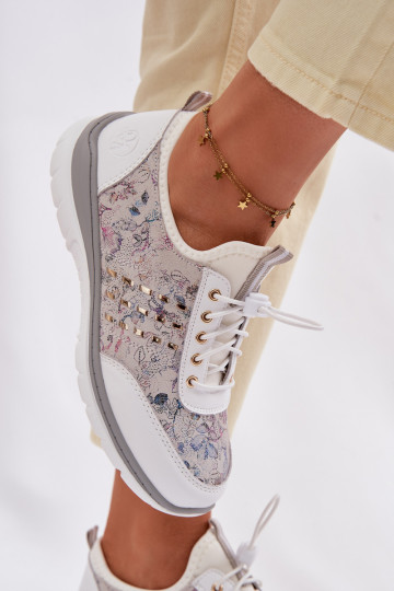 Rakstaina Āda apavi Sieviešu D&A GR61-5990 baltas krāsas