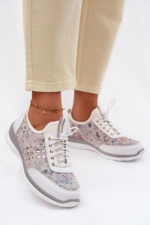 Rakstaina Āda apavi Sieviešu D&A GR61-5990 baltas krāsas