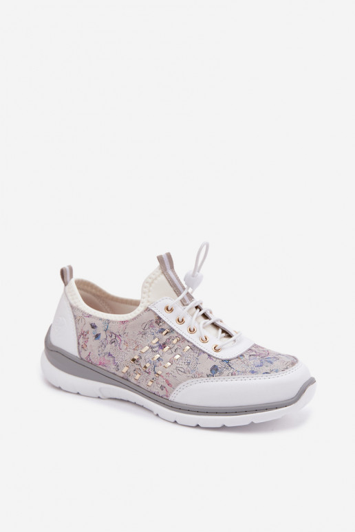 Rakstaina Āda apavi Sieviešu D&A GR61-5990 baltas krāsas