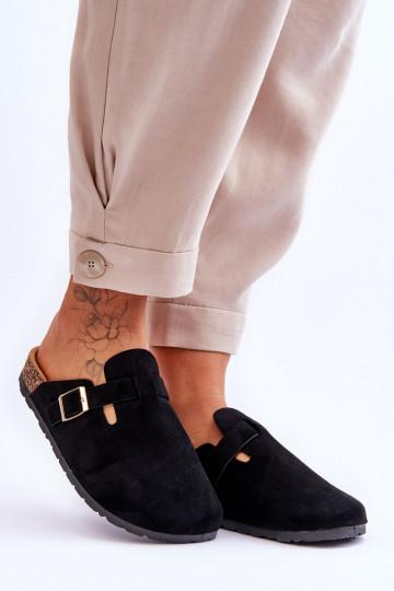 Slēgtas zamšādas čības melnas krāsas Vellma 2