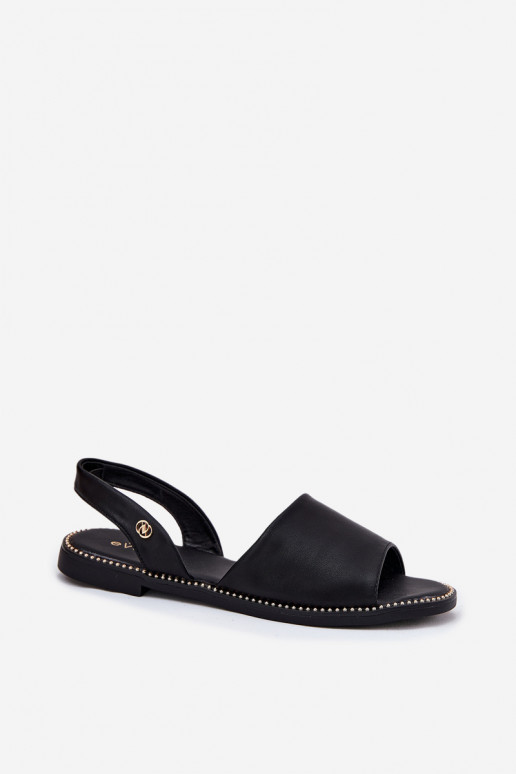 Sieviešu basenes ar platiem papēžiem Eko Āda melnas krāsas Dereka