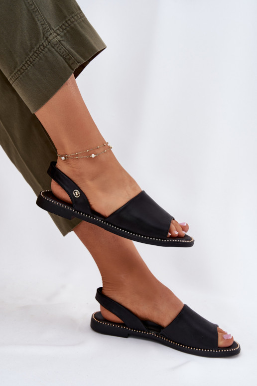 Sieviešu basenes ar platiem papēžiem Eko Āda melnas krāsas Dereka