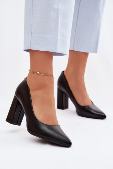 Kurpes ar papēdi no eko ādas Sergio Leone PB216 melnas krāsas