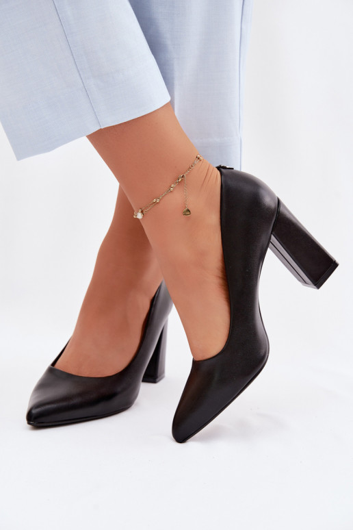 Kurpes ar papēdi no eko ādas Sergio Leone PB216 melnas krāsas