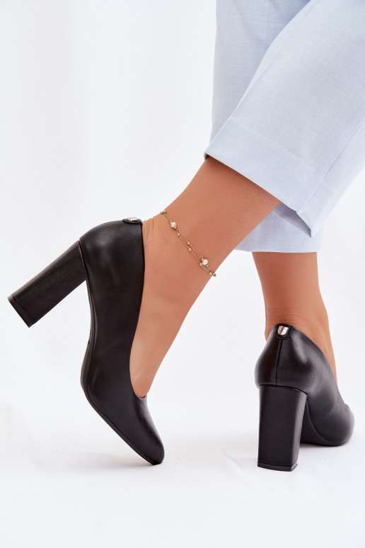 Kurpes ar papēdi no eko ādas Sergio Leone PB216 melnas krāsas