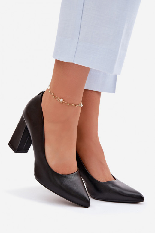 Kurpes ar papēdi no eko ādas Sergio Leone PB216 melnas krāsas