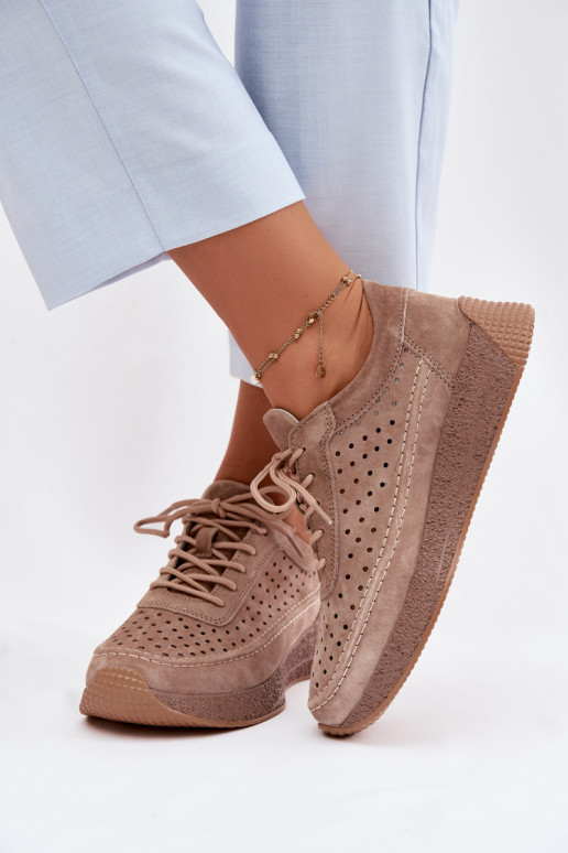 Āda apavi Sneakers modeļa apavi Sieviešu Ažūrs Sergio Leone SP-013 brūnas krāsas