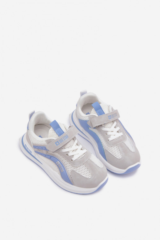 apavi Bērnu apavi Big Star TT374153 HI-POLY SYSTEM Baltas-Zilas krāsas