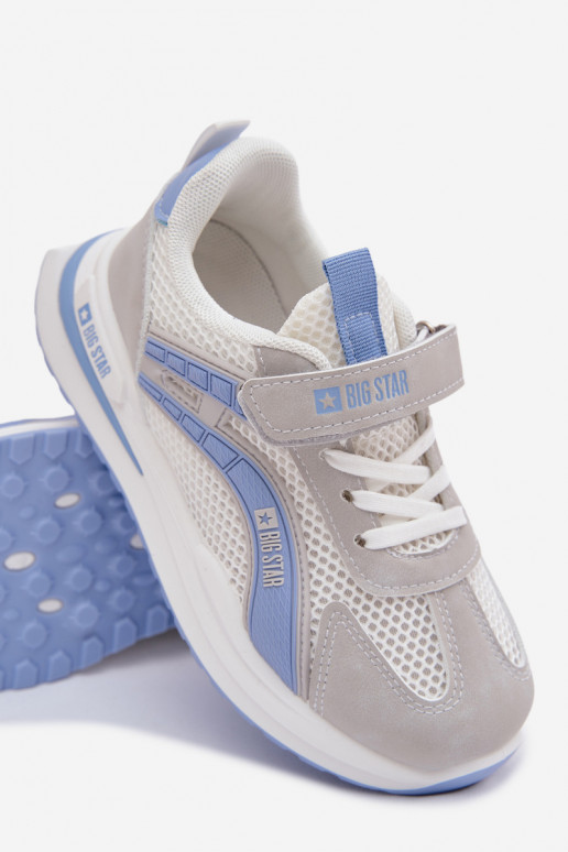 apavi Bērnu apavi Big Star TT374153 HI-POLY SYSTEM Baltas-Zilas krāsas