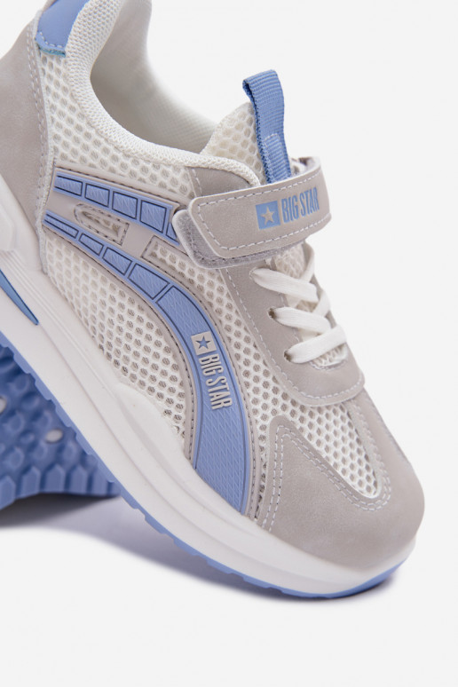 apavi Bērnu apavi Big Star TT374153 HI-POLY SYSTEM Baltas-Zilas krāsas