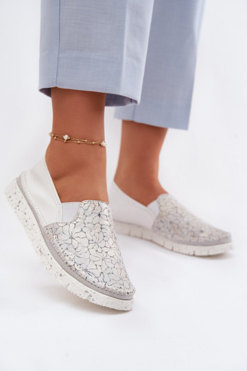 Slip-on modeļa puszābaki Tā irciejka 03512-70 Baltas-Sudraba krāsas 2