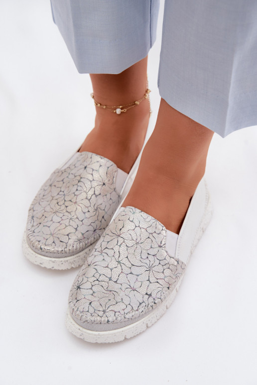 Slip-on modeļa puszābaki Tā irciejka 03512-70 Baltas-Sudraba krāsas
