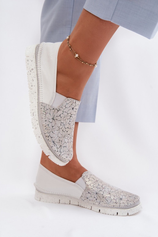 Slip-on modeļa puszābaki Tā irciejka 03512-70 Baltas-Sudraba krāsas