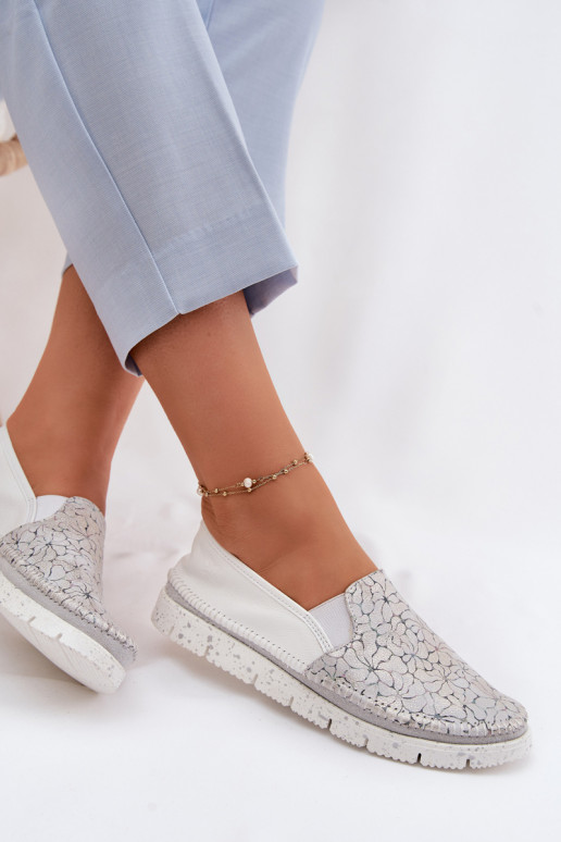 Slip-on modeļa puszābaki Tā irciejka 03512-70 Baltas-Sudraba krāsas