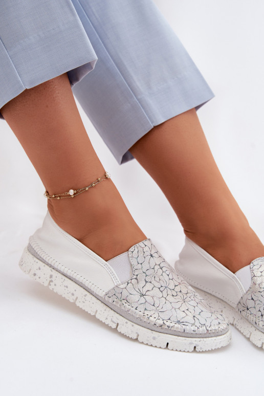 Slip-on modeļa puszābaki Tā irciejka 03512-70 Baltas-Sudraba krāsas