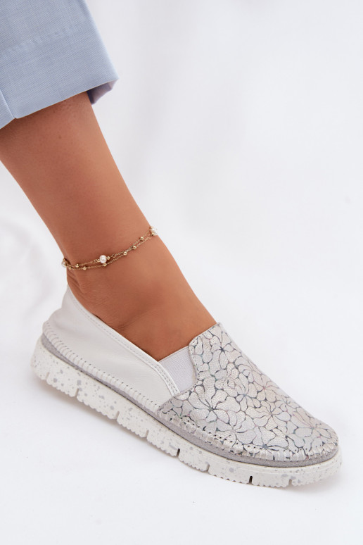 Slip-on modeļa puszābaki Tā irciejka 03512-70 Baltas-Sudraba krāsas