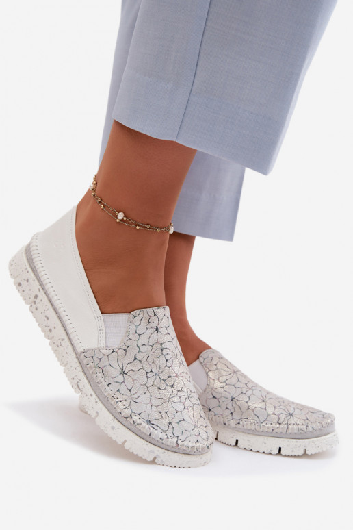 Slip-on modeļa puszābaki Tā irciejka 03512-70 Baltas-Sudraba krāsas