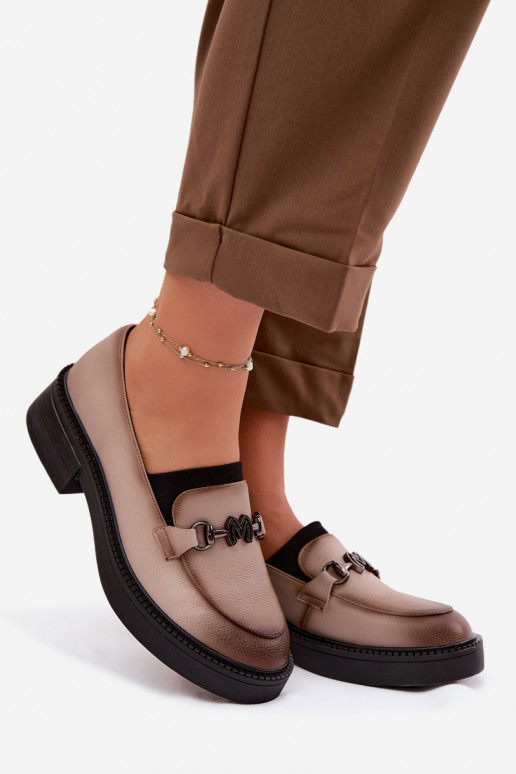 Āda sieviešu mokasīni Ar greznu Detalem Vinceza 39985 smilšu krāsas