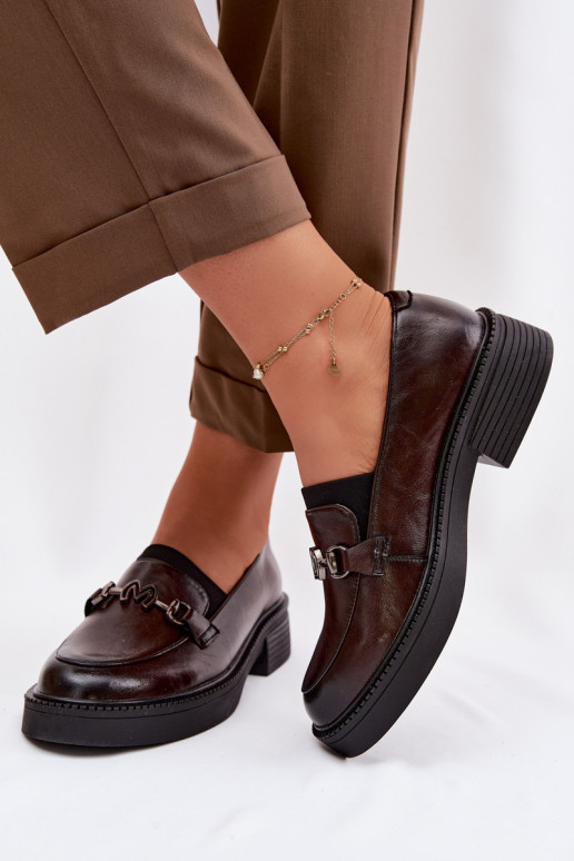 Āda sieviešu mokasīni Ar greznu Detalem Vinceza 39985 CzekoladoIne