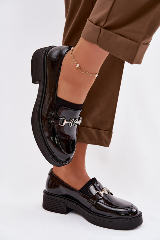 Āda Lakoti mokasīni Sieviešu Ar greznu Detalem Vinceza 39985 melnas krāsas