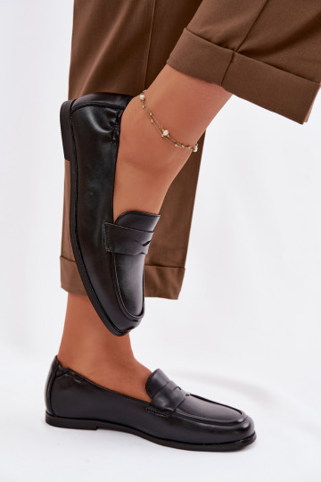 MokasīniIeslēgtsturalnej Skóry Vinceza 18121 melnas krāsas