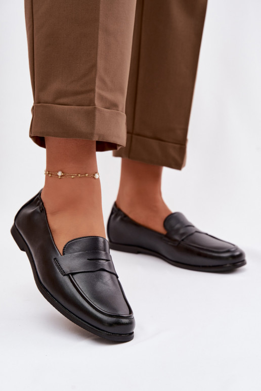 MokasīniIeslēgtsturalnej Skóry Vinceza 18121 melnas krāsas