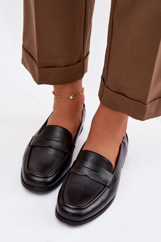 MokasīniIeslēgtsturalnej Skóry Vinceza 18121 melnas krāsas