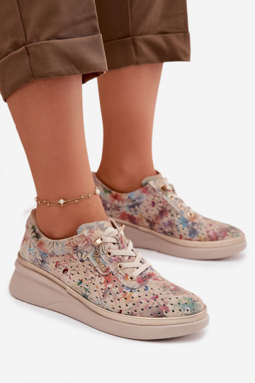 Ažūra zamšādas apavi Sieviešu Vinceza 79603 smilšu krāsas 2