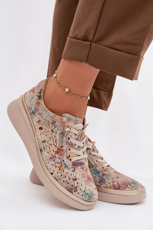 Ažūra zamšādas apavi Sieviešu Vinceza 79603 smilšu krāsas