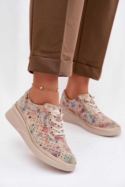 Ažūra zamšādas apavi Sieviešu Vinceza 79603 smilšu krāsas