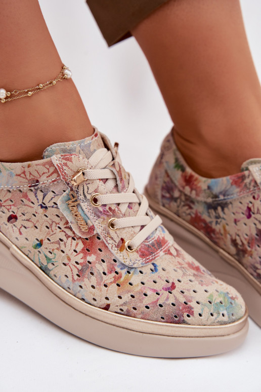 Ažūra zamšādas apavi Sieviešu Vinceza 79603 smilšu krāsas