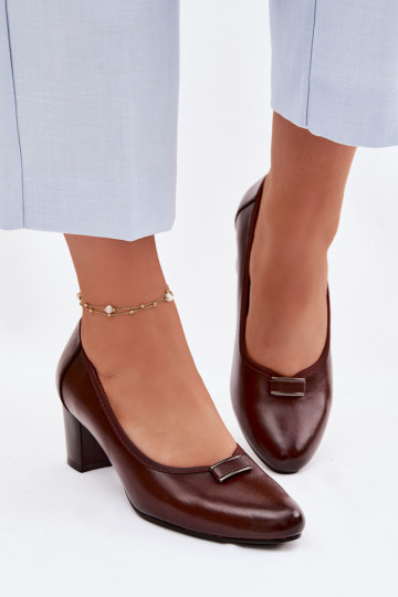 Kurpes ar papēdi Vinceza 58622 brūnas krāsas