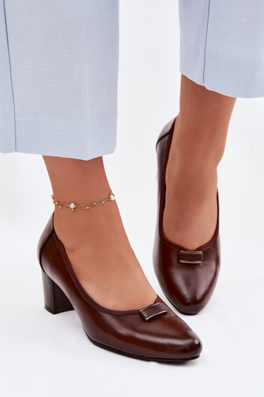 Kurpes ar papēdi Vinceza 58622 brūnas krāsas